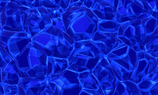 3D abstract blue crystals background