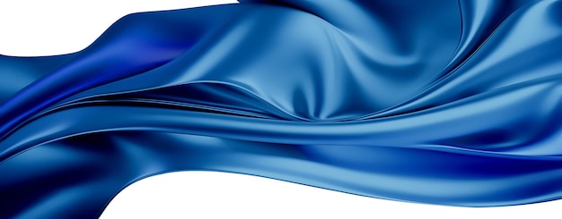 3D Abstract Design Background with Blue Silk Waves