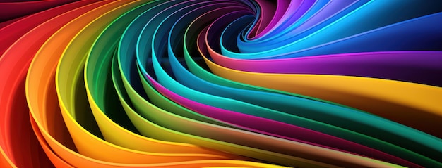 3D Abstract Design Background with Wavy and Spiral Curves Generative AI