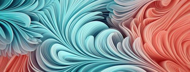 3D Abstract Design Background with Wavy and Spiral Curves Generative AI