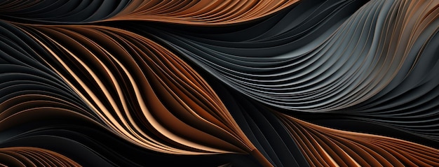 3D Abstract Design Background with Wavy and Spiral Curves Generative AI