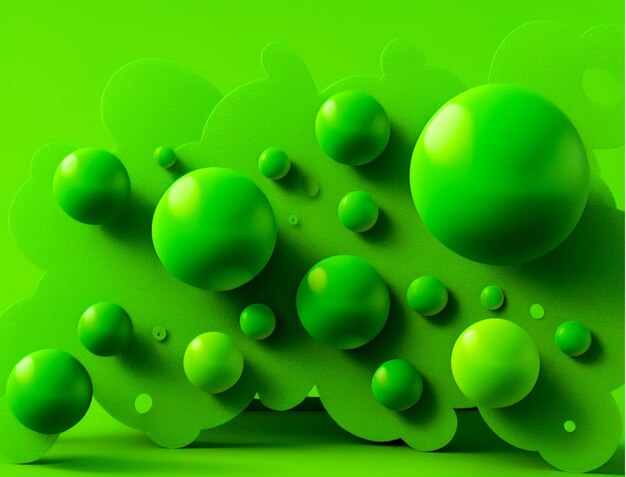 3d abstract digital technology green partic Ai Image