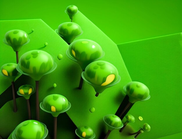 3d abstract digital technology green partic Ai Image