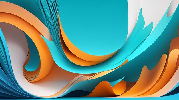 A 3D abstract flowing banner background with wave