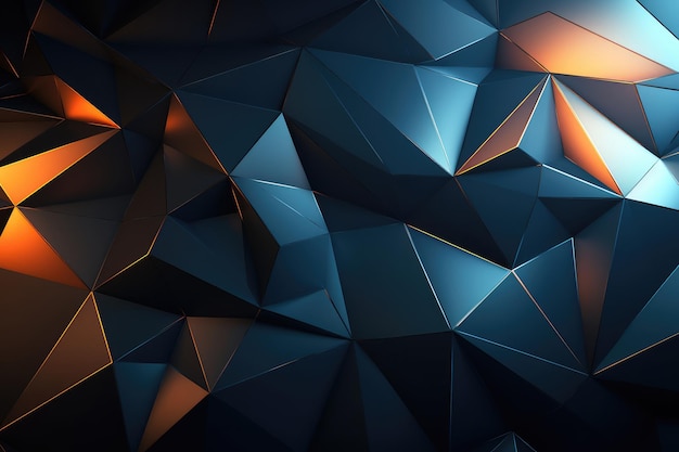 3d abstract geometric shapes in low poly style Futuristic background design Generative AI