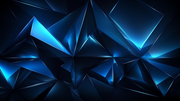 3D abstract geometric triangle blue