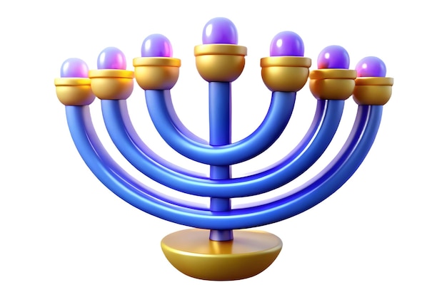 3D Abstract Glowing Hanukkah Menorah with Shimmering Light Trails Festive Icon for Advertisements