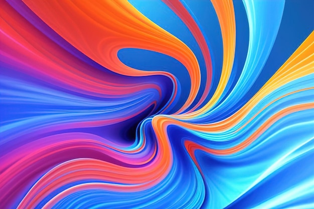 3d Abstract illustration of flowing fluid design pattern