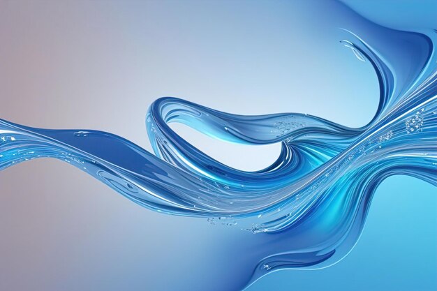 3d Abstract illustration of flowing fluid design pattern