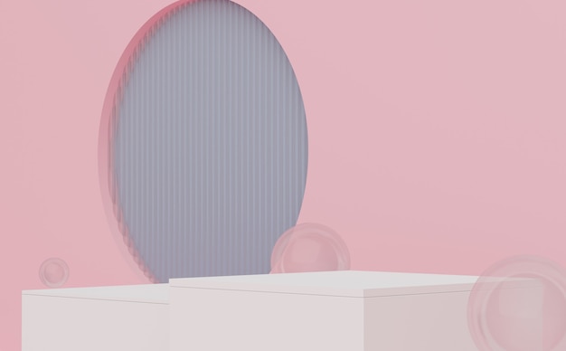 3d abstract minimal scene of pastel podium display 