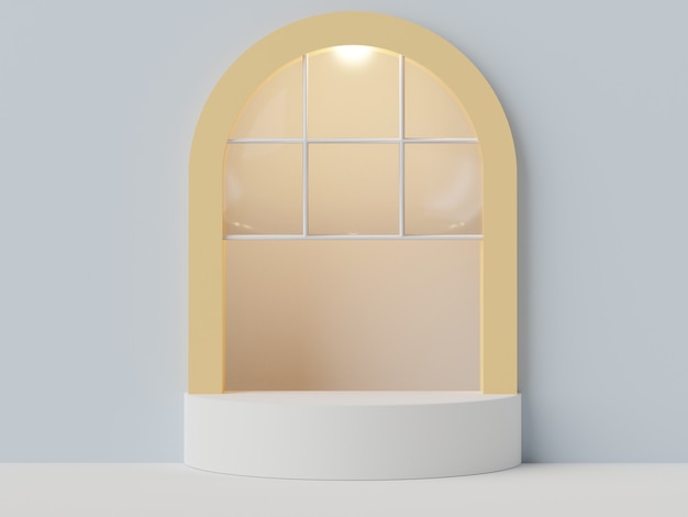 3d abstract minimal scene of pastel podium display 