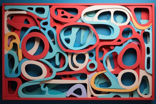 3D abstract paper art style design