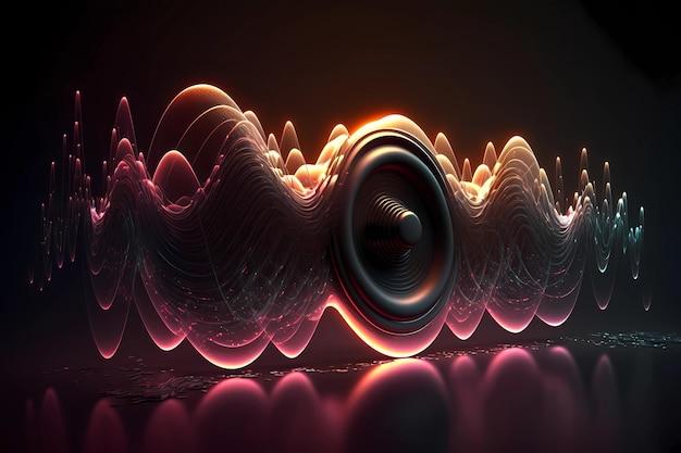 3D abstract sound wave visual backgroundDynamic motion soundwaves neon lines Music energy spectrum