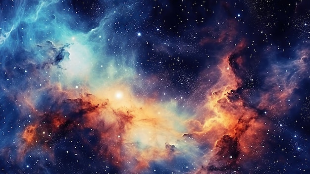 3d abstract space sky with stars and nebula Background Generative AI