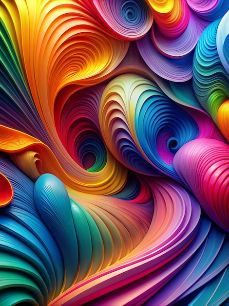 3D abstract vibrant color background