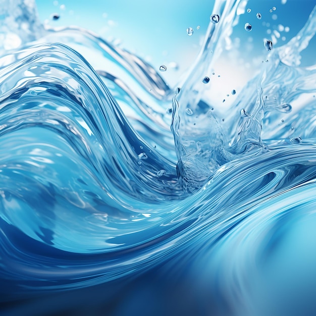 3d abstract water wave blue background wallpaper design