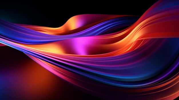 3d abstract wavy background vibrant liquid reflection surface neon holographic fluid distortion