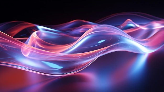 3d abstract wavy background vibrant liquid reflection surface neon holographic fluid distortion