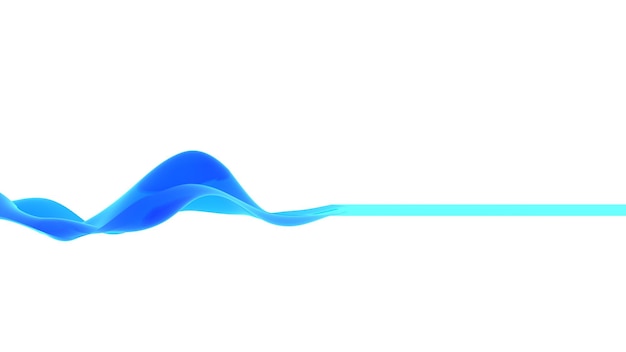 Photo 3d abstract wavy isolated background colored blue wave or line in the flow of motion and vibration