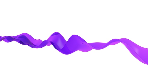 3d abstract wavy isolated background Colored purple wave or line in the flow of motion and vibration