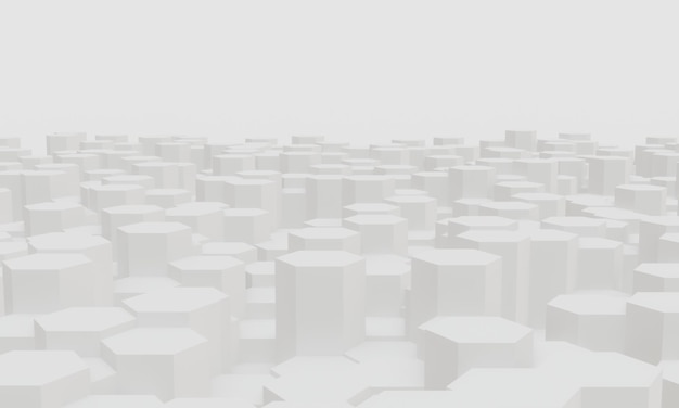 3D abstract white hexagon background