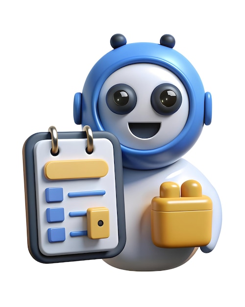 Photo 3d ai chatbot icon with budget planner concept for financial planning perfect for vector designs