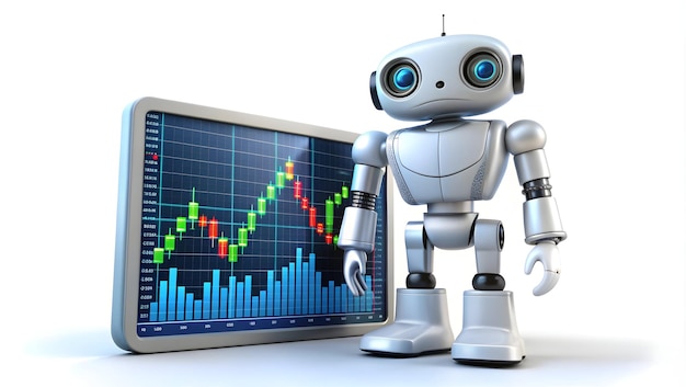 Photo 3d ai trading bot icon with stock exchange concept for automated trading in financial markets ideal