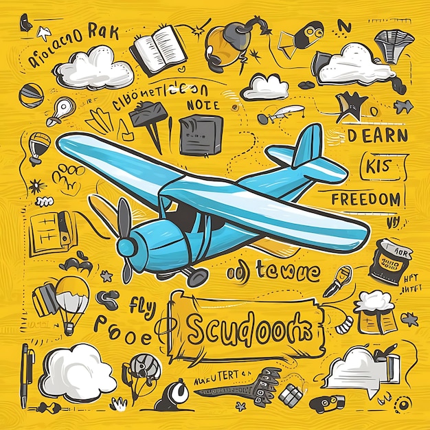 Photo 3d airplane back book children competition doodle dream education flight fly freedom fri