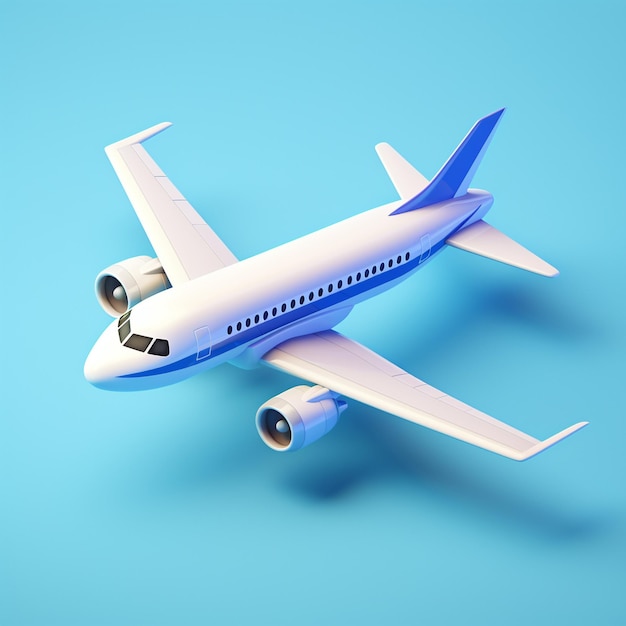 3D Airplane Icon Aviation and Travel logo illustration