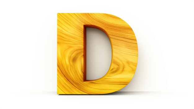 Photo 3d alphabet wooden letter d