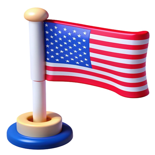 3D American flag icon cartoon vector illustration USA 3d Flag Illustration