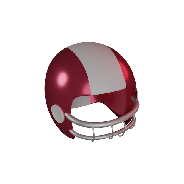 3D American Football Helmet in white background