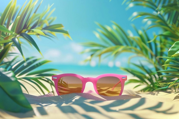 3D Animation summer illustration for summer time background and summer vibes