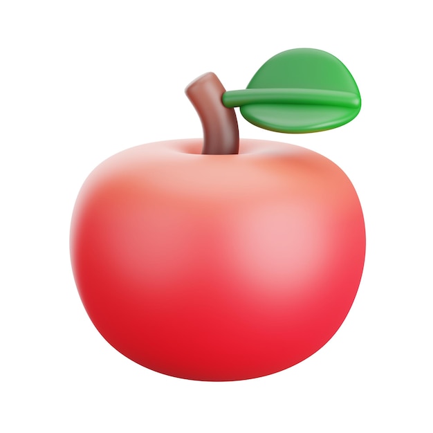 3d apple illustration on the white background