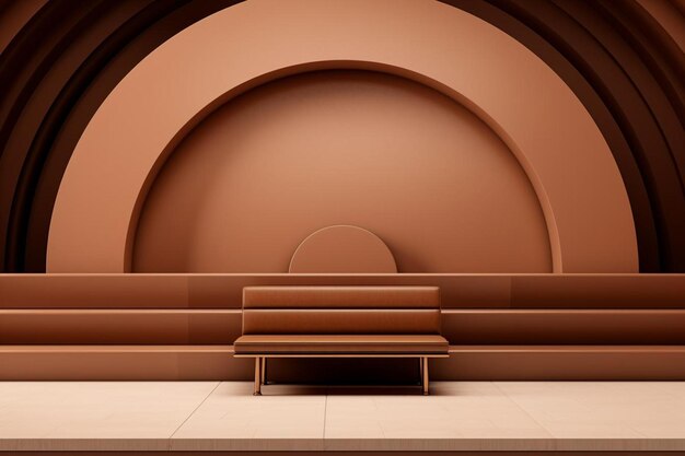 3d arch product backdrop in brown simple style