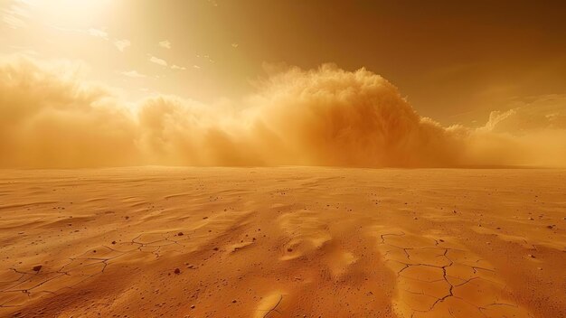 3D artwork of a powerful sandstorm in the desert on a hot day Concept Sandstorm Desert Hot Day 3D Artwork Powerful Nature Display