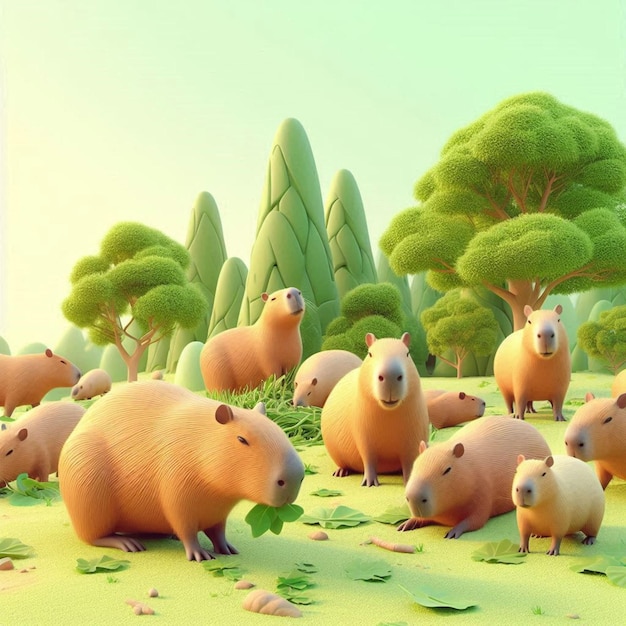 3d asset capybara