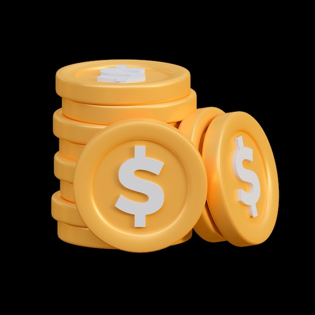 3D asset rendering Finance icon graphic illustration