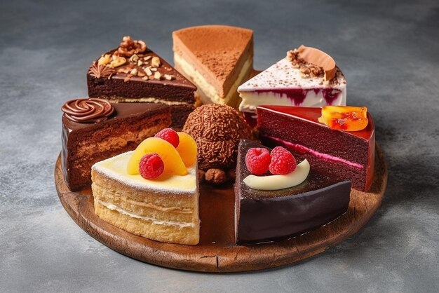 3d assortment of pieces of cake