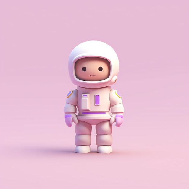 3d astronaut icon on pink background