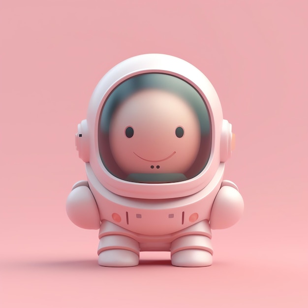 3d astronaut icon on pink background