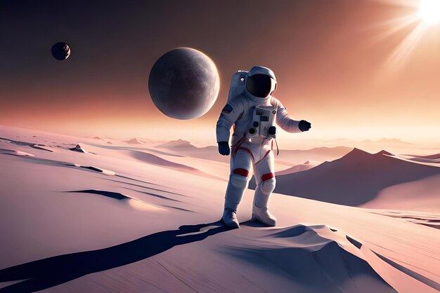 3d astronaut spaceman on space background 3d illustration space background astronaut background