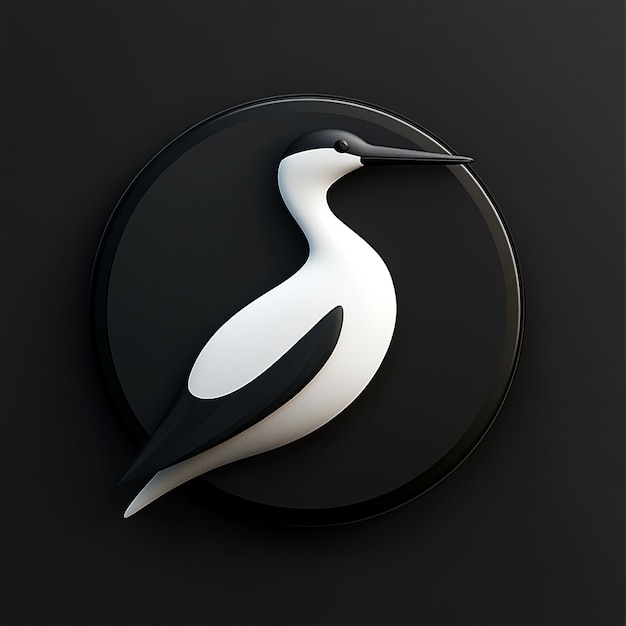 Photo 3d avocet icon bird and wildlife illustration logo