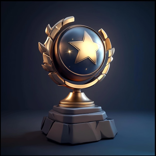 3D Award Icon Honor for Exceptional Leadership Illustration Logo