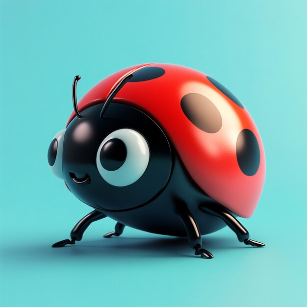 Photo 3d baby ladybug icon insect and cuteness illustration logo