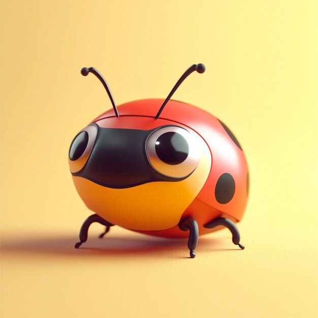 Photo 3d baby ladybug icon insect and cuteness illustration logo