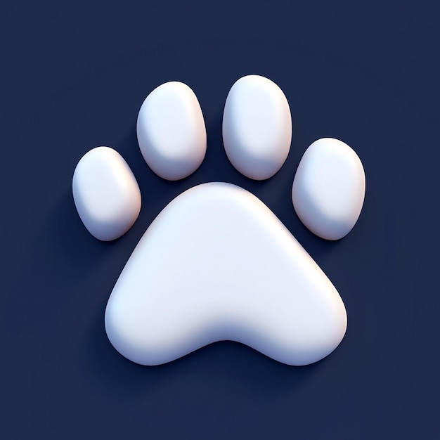 3D Baby Pawprint Icon Animal and Cuteness Illustration Logo