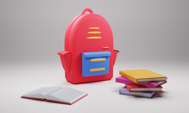 3D back to school illustration design