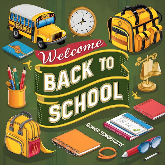 3D Back to school social media post