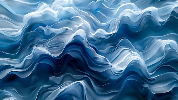 3D background characterized by undulating waves of captivating blue hues